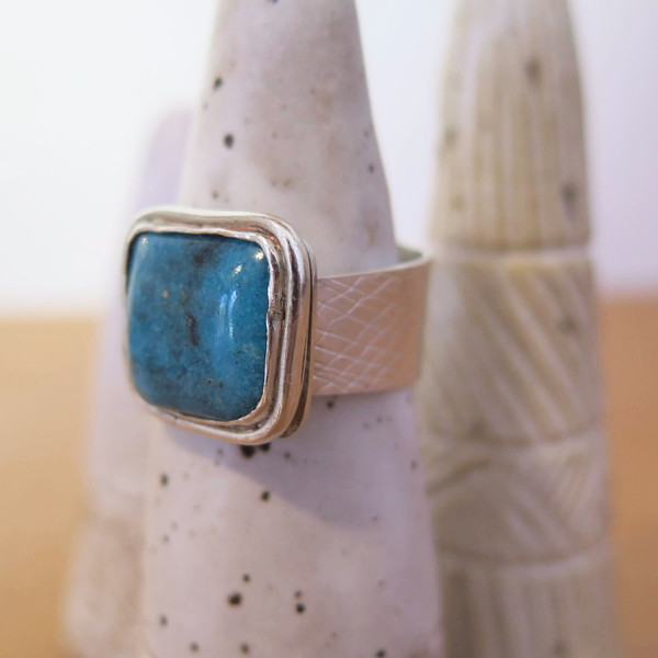 Sterling Silver Square Turquoise Ring Sterling Silver Square Turquoise Ring