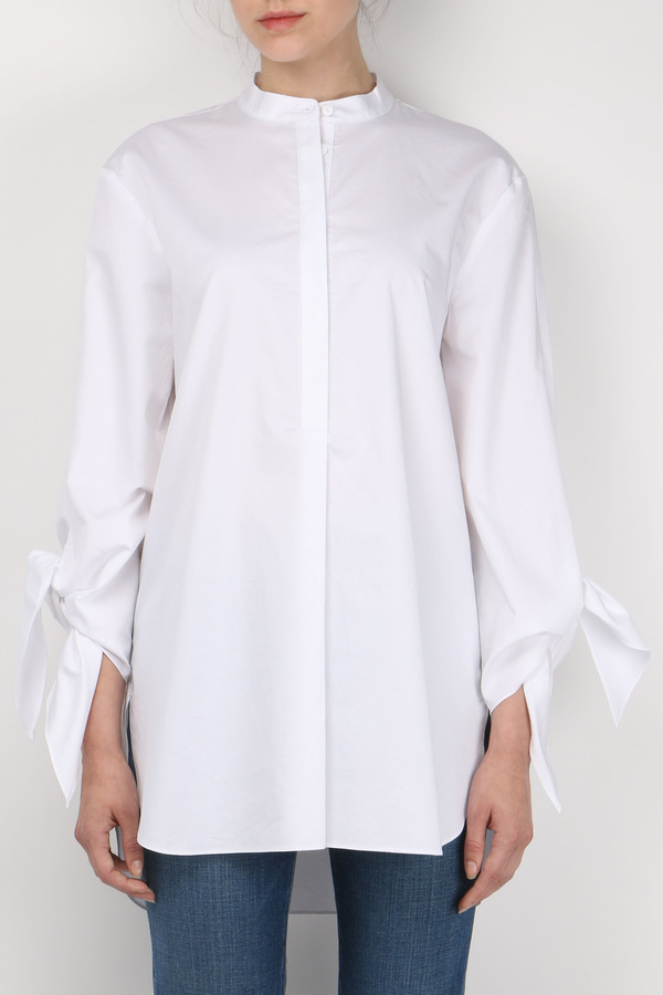 Tibi Satin Poplin Tie Tunic Tibi Satin Poplin Tie Tunic
