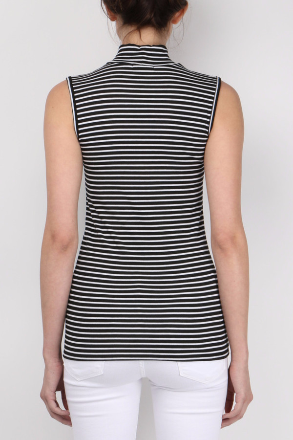 ATM Striped Sleeveless Mock Neck ATM Striped Sleeveless Mock Neck