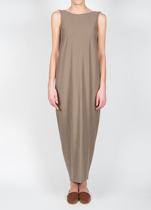 Black Crane Long Gathered Dress in Light Grey Black Crane Long Gathered Dress in Light Grey