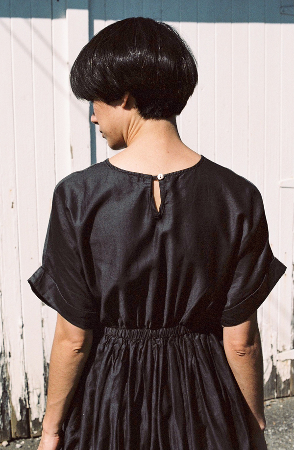 Black Crane Pleated Dress - Black Black Crane Pleated Dress - Black
