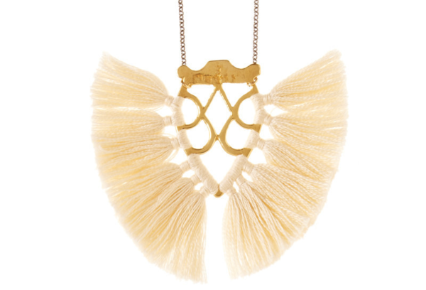 Krysos + Chandi Jya Cream Tassel Necklace Krysos + Chandi Jya Cream Tassel Necklace