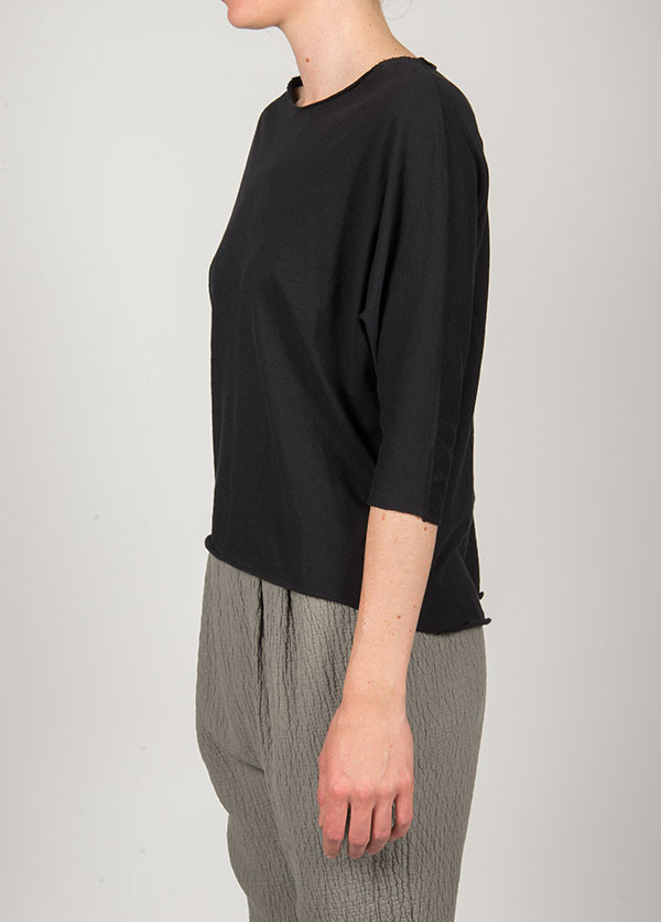 Black Crane - Short Sleeve Wide Crew in Black Black Crane - Short Sleeve Wide Crew in Black