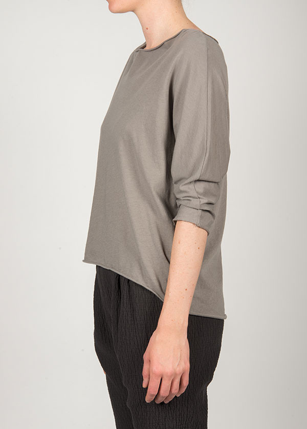 Black Crane - Short Sleeve Wide Crew in Grey Black Crane - Short Sleeve Wide Crew in Grey