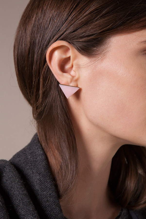 Kathleen Whitaker Pink Opal Triangle Studs Kathleen Whitaker Pink Opal Triangle Studs