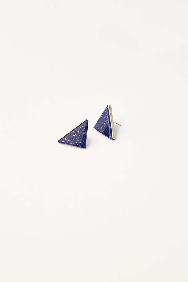 Kathleen Whitaker Lapis Triangle Studs Kathleen Whitaker Lapis Triangle Studs