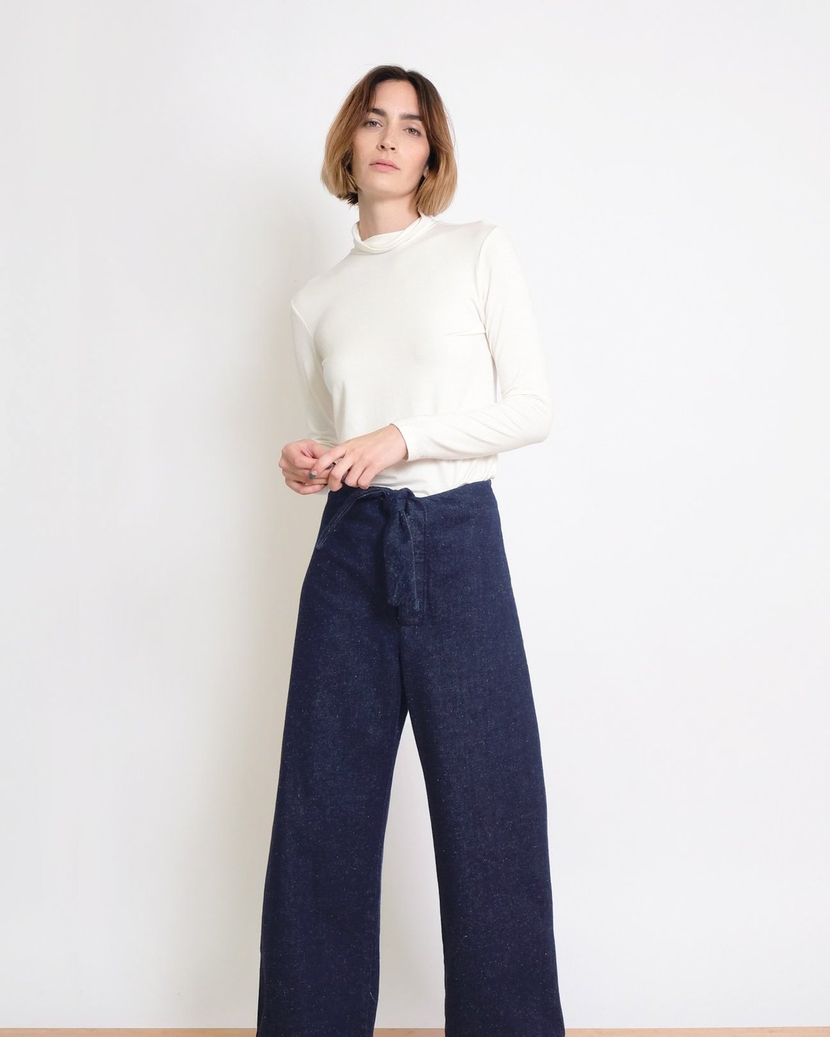 Micaela Greg Jersey Mock Turtleneck Cream Garmentory