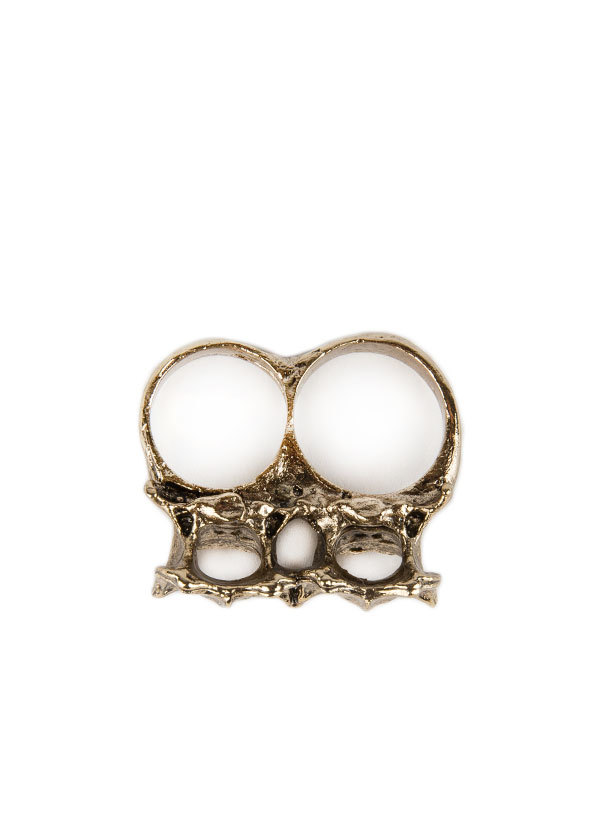 Bones and Feathers Collective Fox Double Knuckle in Gold Bones and Feathers Collective Fox Double Knuckle in Gold