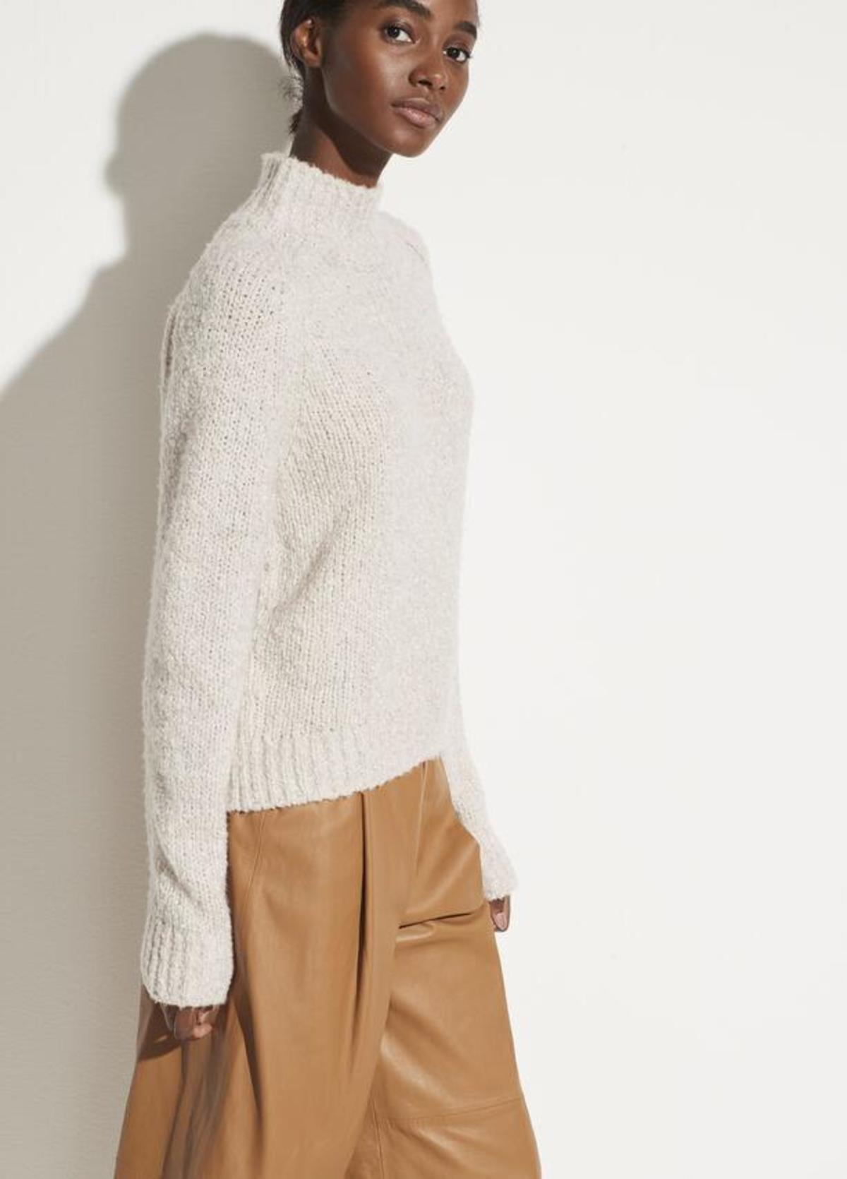 Vince Textured Saddle Sleeve Turtleneck 