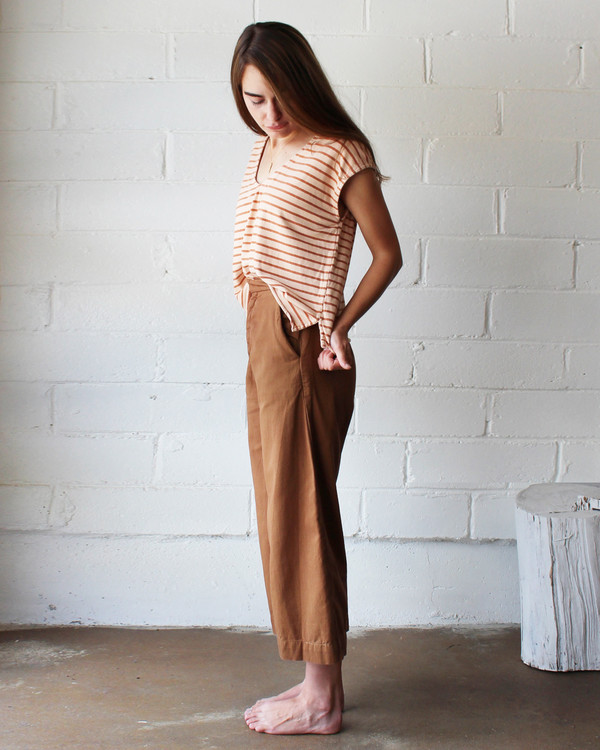 esby EVIE OVERSIZED TOP - BURNT ORANGE STRIPE/BLUSH esby EVIE OVERSIZED TOP - BURNT ORANGE STRIPE/BLUSH