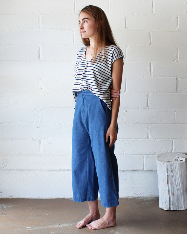 esby EVIE OVERSIZED TOP - NAVY STRIPE/SKY GREY esby EVIE OVERSIZED TOP - NAVY STRIPE/SKY GREY