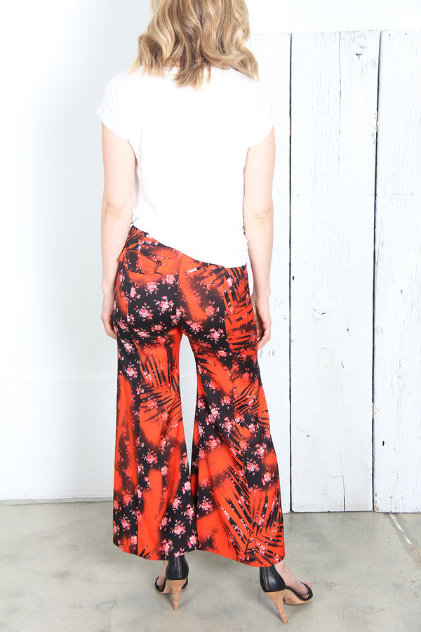 Acne Studios OLEXA PALM PRINT SILK TROUSERS Acne Studios OLEXA PALM PRINT SILK TROUSERS