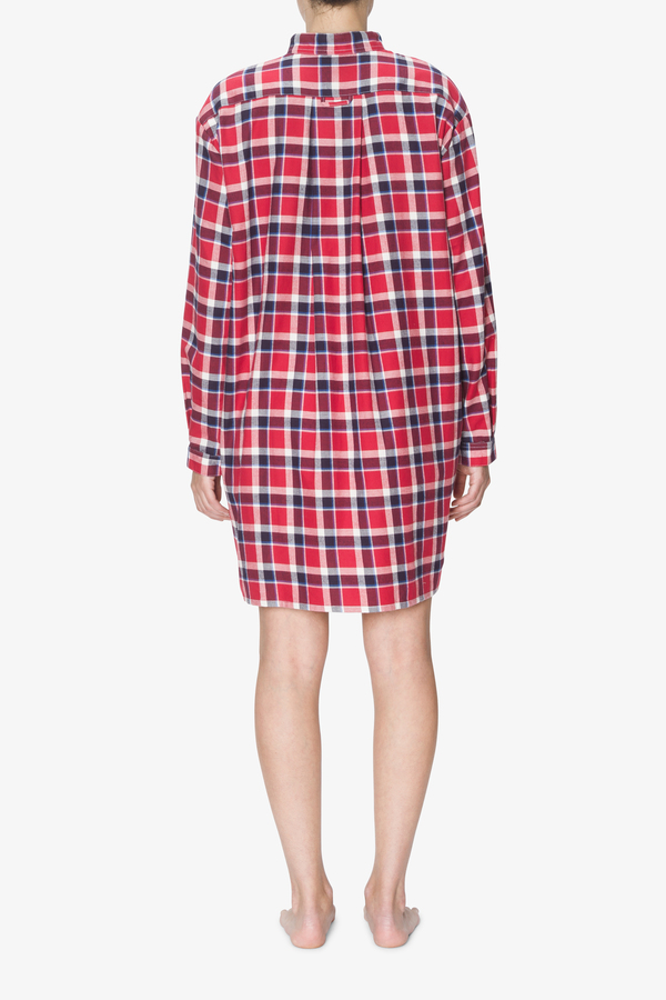 The Sleep Shirt Short Sleep Shirt Navy and Red Plaid The Sleep Shirt Short Sleep Shirt Navy and Red Plaid