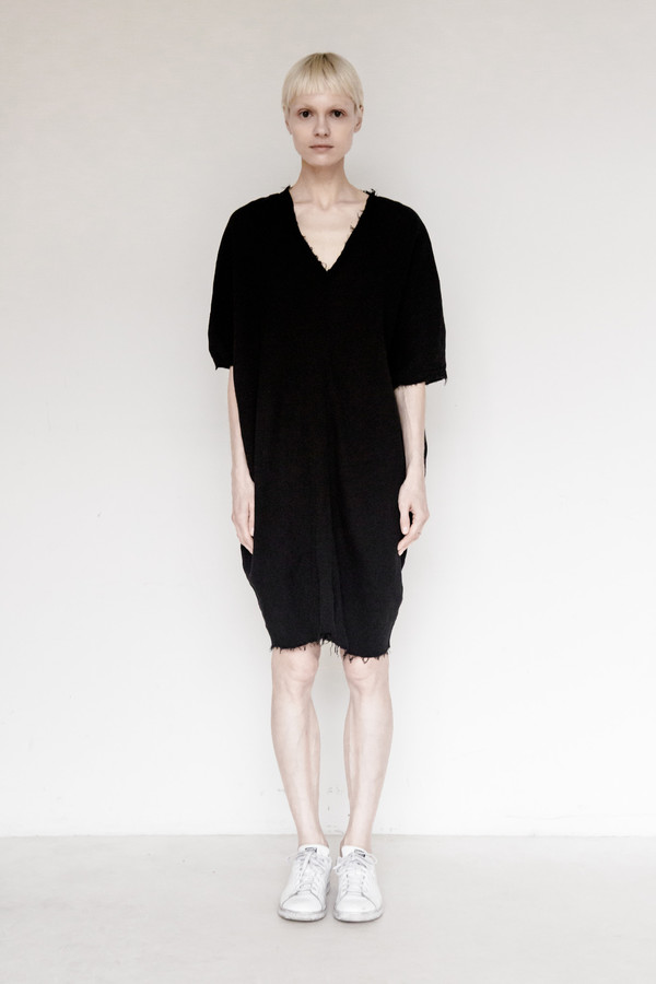 Black Crane Cotton Gauze Origami Dress Black Crane Cotton Gauze Origami Dress