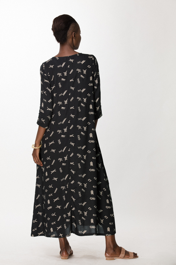Osei-Duro Nima Long Dress in Black Jot Osei-Duro Nima Long Dress in Black Jot