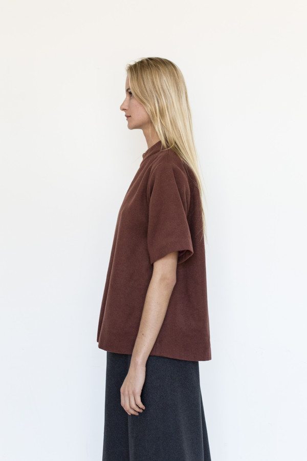 KAAREM Acrylic Mock-neck Top - Burnt Orange KAAREM Acrylic Mock-neck Top - Burnt Orange