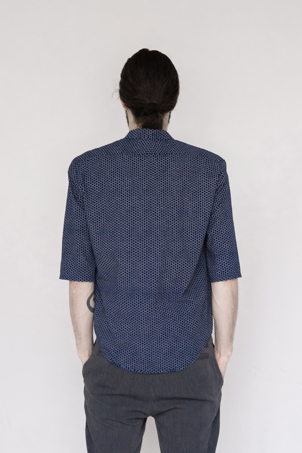 Assembly New York Printed Noncollar Shirt - Star Assembly New York Printed Noncollar Shirt - Star