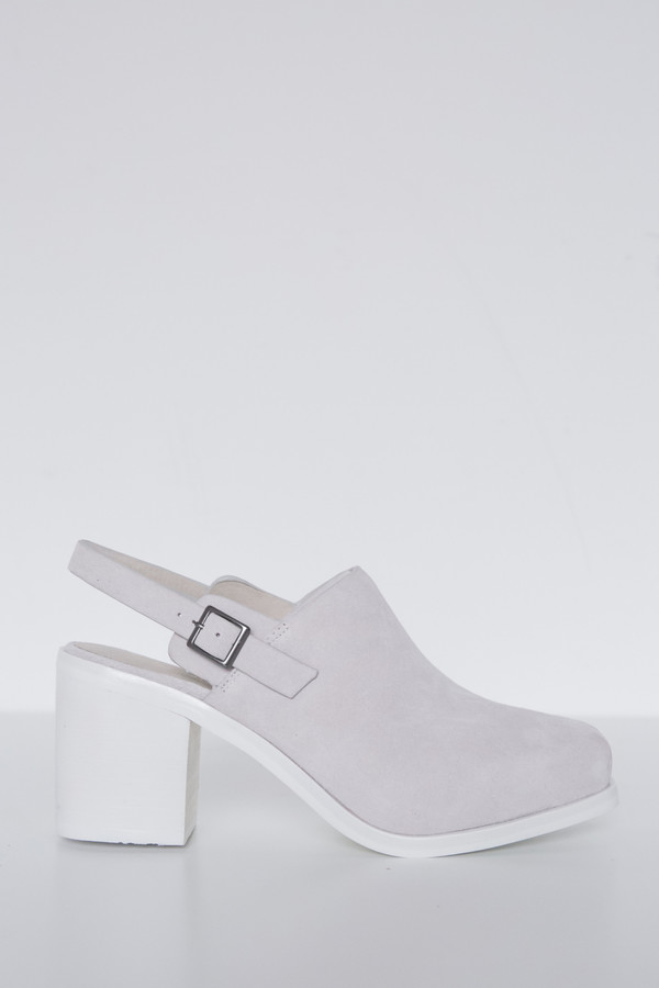 Intentionally Blank Suede Honcho Heel - White Intentionally Blank Suede Honcho Heel - White
