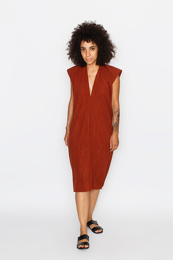 Miranda Bennett Rust Everyday Dress | Silk Miranda Bennett Rust Everyday Dress | Silk