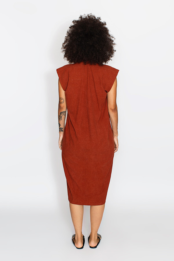 Miranda Bennett Rust Everyday Dress | Silk Miranda Bennett Rust Everyday Dress | Silk