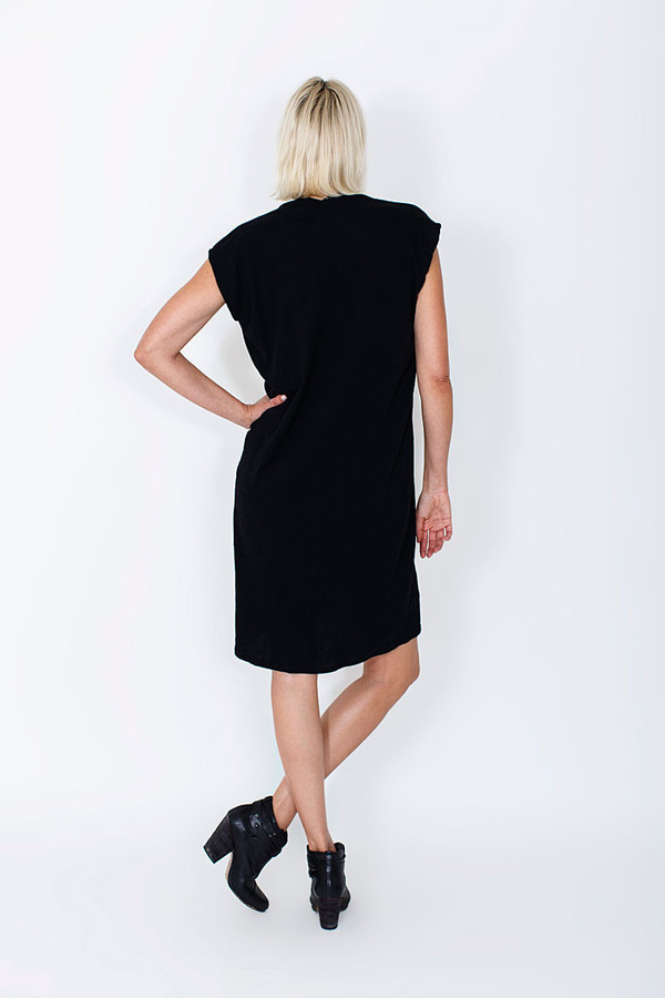 Miranda Bennett Everyday Dress, Lined Cotton Gauze in Black Miranda Bennett Everyday Dress, Lined Cotton Gauze in Black