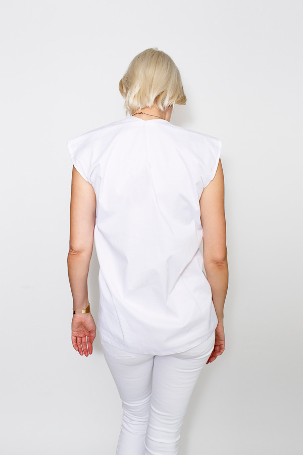 Miranda Bennett Everyday Top, Poplin in White Miranda Bennett Everyday Top, Poplin in White