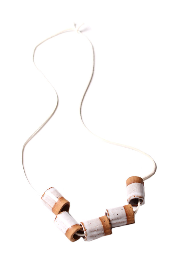 Maple + Mauve Ceramic Dipped Necklace Maple + Mauve Ceramic Dipped Necklace