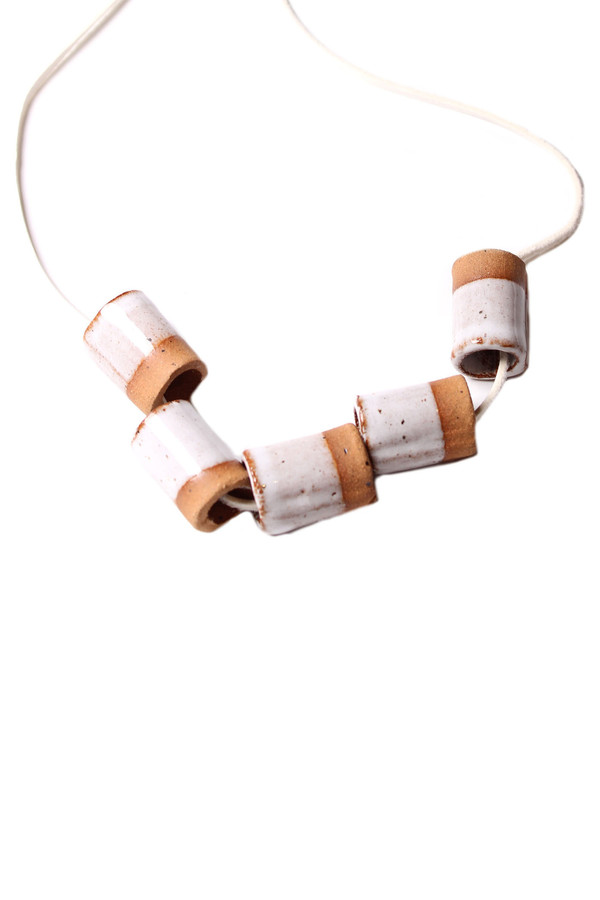 Maple + Mauve Ceramic Dipped Necklace Maple + Mauve Ceramic Dipped Necklace
