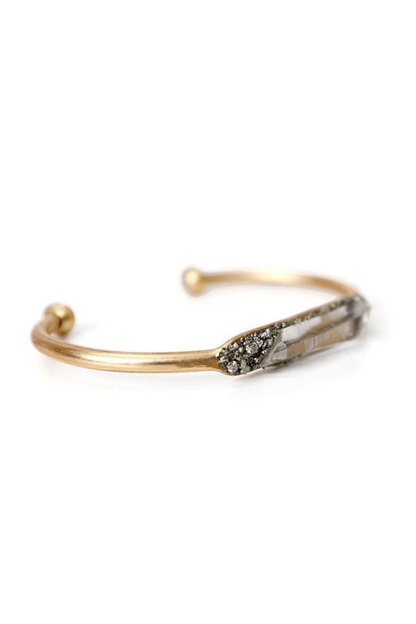 Dea Dia Quartz Crystal Pyrite Cuff Dea Dia Quartz Crystal Pyrite Cuff