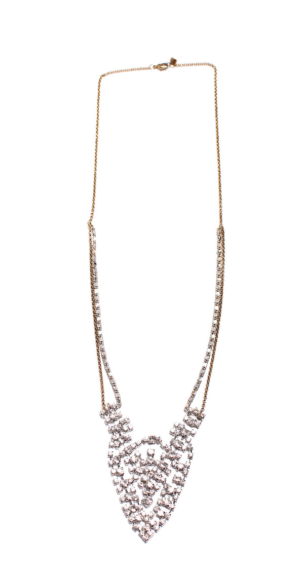 Serefina Jeweled Lace Emblem Necklace Serefina Jeweled Lace Emblem Necklace