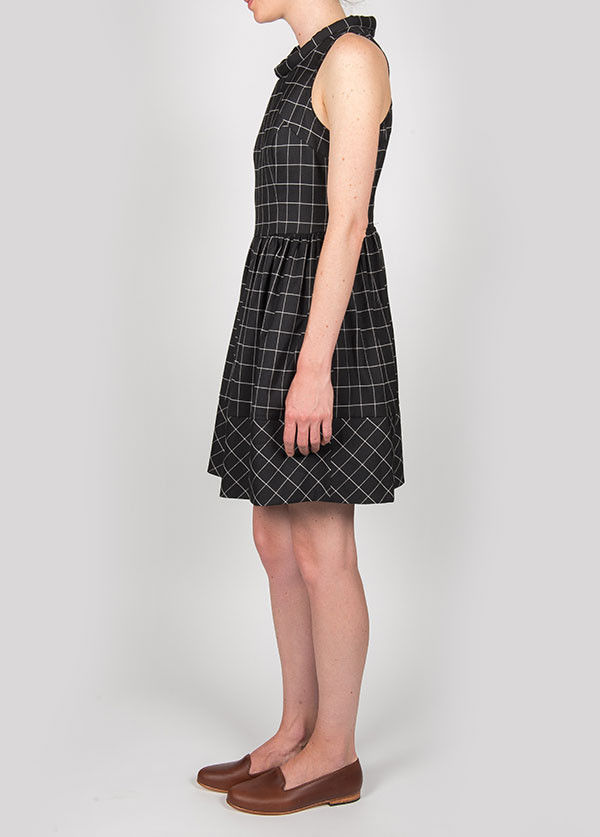 Harlyn - Francine Racer Back Dress in Black Plaid Harlyn - Francine Racer Back Dress in Black Plaid