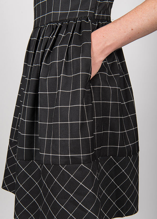 Harlyn - Francine Racer Back Dress in Black Plaid Harlyn - Francine Racer Back Dress in Black Plaid