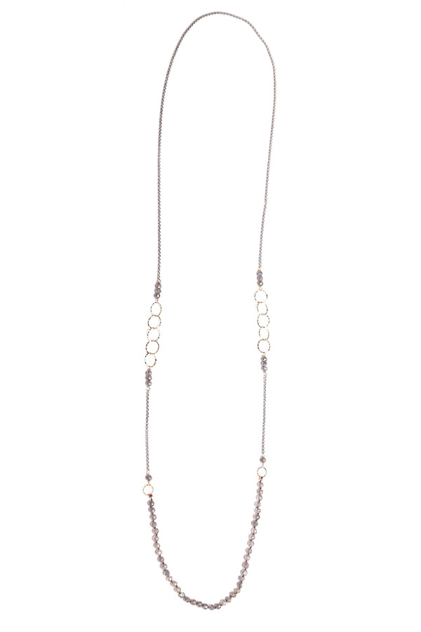 James and Jezebelle Labradorite on Oxidized Chain James and Jezebelle Labradorite on Oxidized Chain
