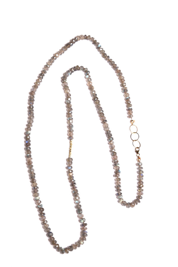 James and Jezebelle Labradorite with Gold Beads Necklace James and Jezebelle Labradorite with Gold Beads Necklace