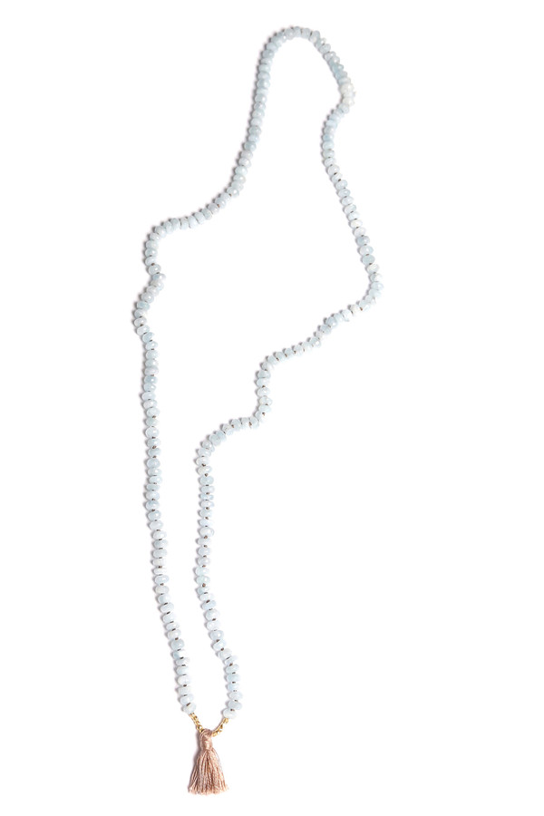 James and Jezebelle Aqua Marine Knotted Necklace James and Jezebelle Aqua Marine Knotted Necklace