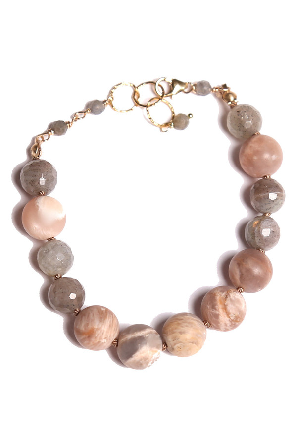 James and Jezebelle Pink Moonstone and Labradorite Bracelet James and Jezebelle Pink Moonstone and Labradorite Bracelet