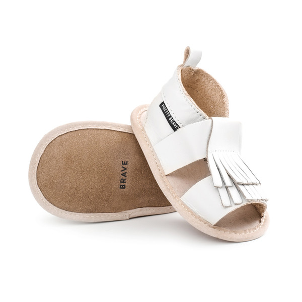 Pretty Brave Fringe Sandals White Pretty Brave Fringe Sandals White