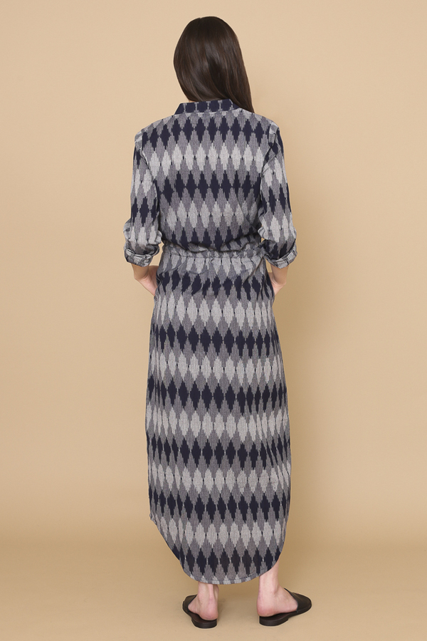 Osei-Duro Casta Dress in Navy Ikat Osei-Duro Casta Dress in Navy Ikat