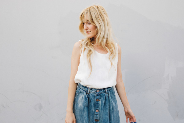 Objects Without Meaning Twist Button Back Top, White Objects Without Meaning Twist Button Back Top, White