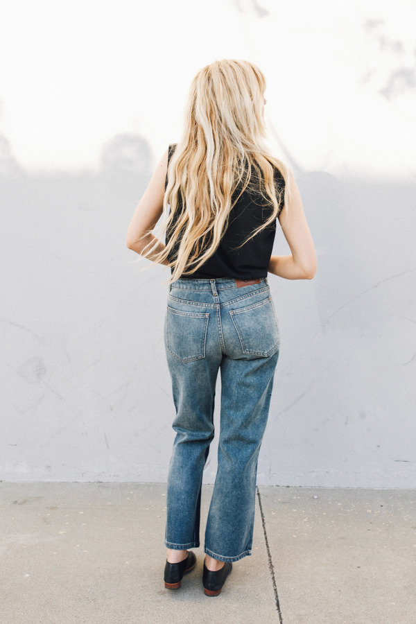 Objects Without Meaning Straight Leg Patch Jean, Blue Objects Without Meaning Straight Leg Patch Jean, Blue