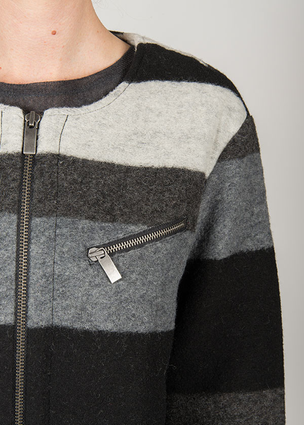 Line Knitwear - The Landmark in Charcoal Stripe Line Knitwear - The Landmark in Charcoal Stripe