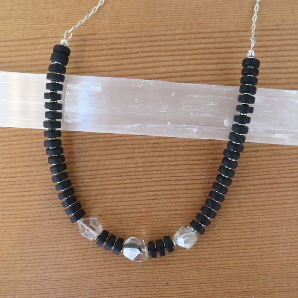 RHINO Long sea glass necklace w/ quartz RHINO Long sea glass necklace w/ quartz