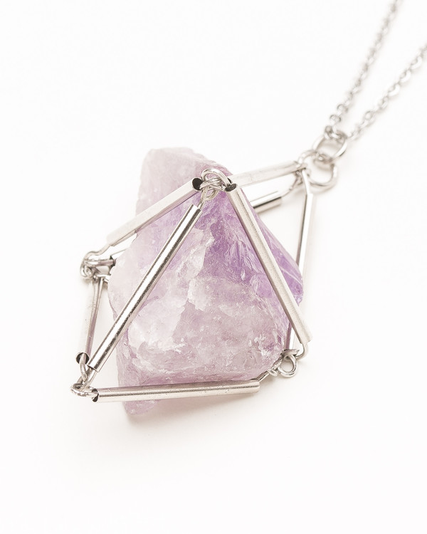 Casa del Mano Brazilian Amethyst Cage Necklace Casa del Mano Brazilian Amethyst Cage Necklace