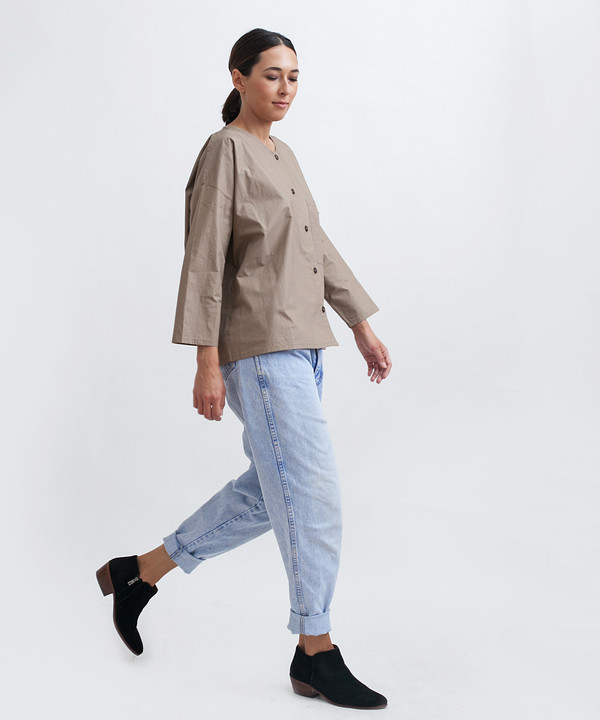 Revisited Matters Cotton Workshirt in Stone Revisited Matters Cotton Workshirt in Stone