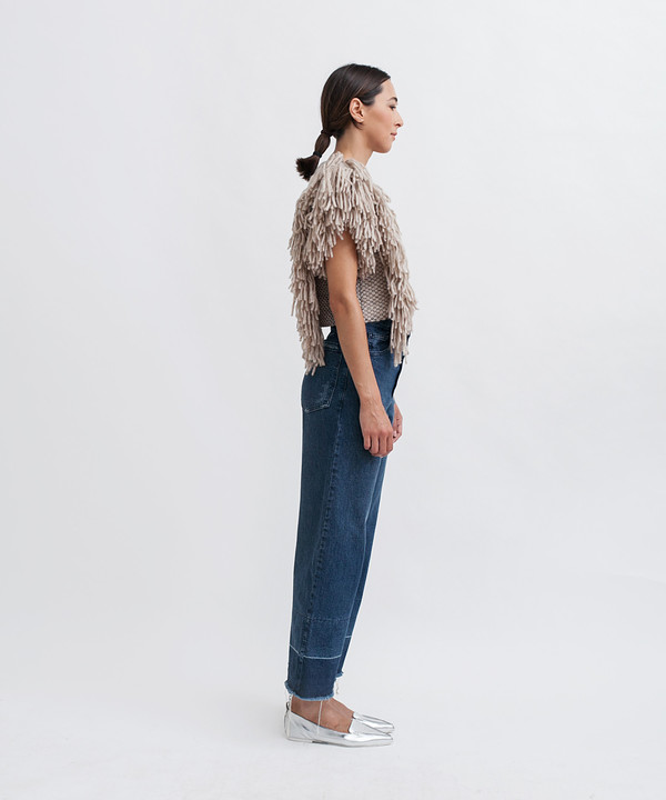 Rachel Comey Cropped Fringed Alpaca Vest in Camel Rachel Comey Cropped Fringed Alpaca Vest in Camel