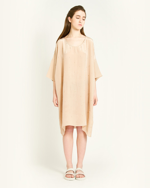 Revisited Matters Knots Silk Dress in Taupe Revisited Matters Knots Silk Dress in Taupe