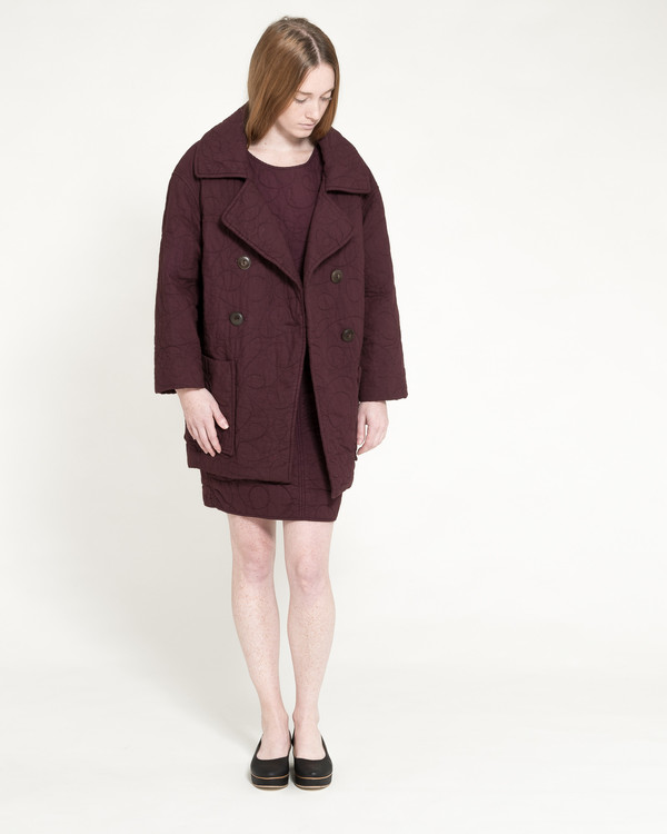 Caron Callahan Quilted Levin Coat in Raisin Caron Callahan Quilted Levin Coat in Raisin