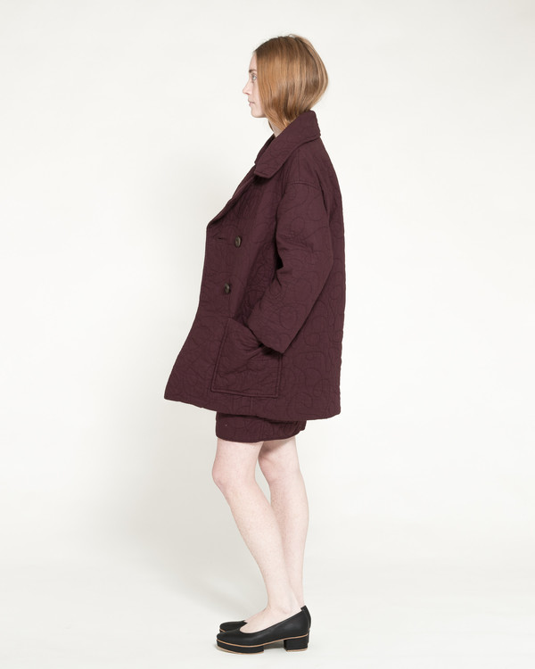 Caron Callahan Quilted Levin Coat in Raisin Caron Callahan Quilted Levin Coat in Raisin