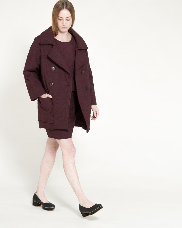Caron Callahan Quilted Levin Coat in Raisin Caron Callahan Quilted Levin Coat in Raisin