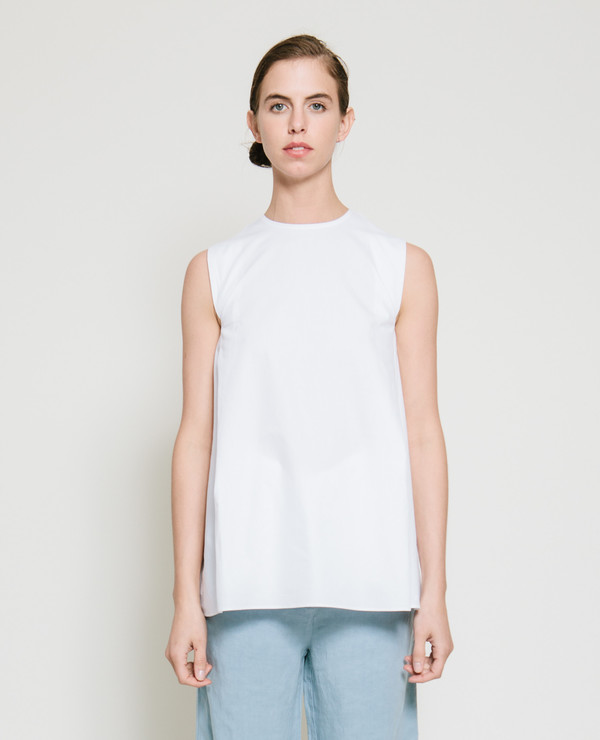 Gary Bigeni Safil Fold Top in White Gary Bigeni Safil Fold Top in White
